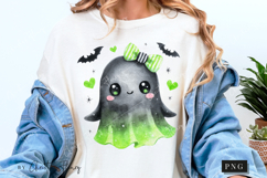 Black Neon Ghost Halloween PNG Product Image 5