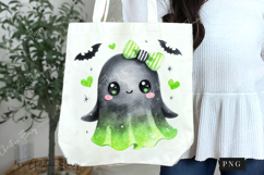 Black Neon Ghost Halloween PNG Product Image 6