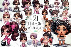 Little Girl With Gym Sublimation Clipart Product Image 1