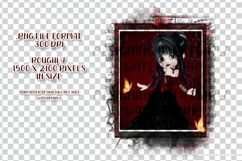 Little Gothic Devil Girl PNG Graphic Black Hair Design Product Image 2
