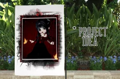 Little Gothic Devil Girl PNG Graphic Black Hair Design Product Image 7