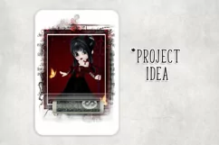 Little Gothic Devil Girl PNG Graphic Black Hair Design Product Image 6