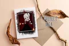 Little Gothic Devil Girl PNG Graphic Platinum Hair Design Product Image 9