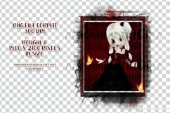 Little Gothic Devil Girl PNG Graphic Platinum Hair Design Product Image 2