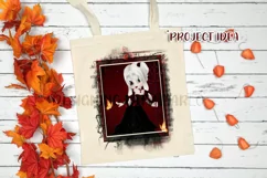 Little Gothic Devil Girl PNG Graphic Platinum Hair Design Product Image 8