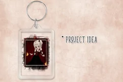 Little Gothic Devil Girl PNG Graphic Platinum Hair Design Product Image 5
