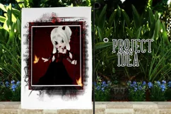 Little Gothic Devil Girl PNG Graphic Platinum Hair Design Product Image 7