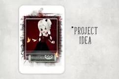 Little Gothic Devil Girl PNG Graphic Platinum Hair Design Product Image 4