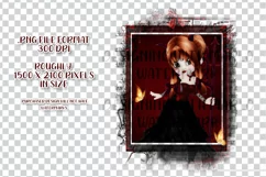 Little Gothic Devil Girl PNG Graphic Red Hair Design Product Image 3