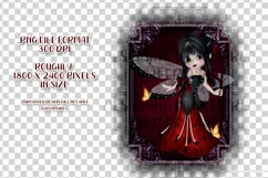 Little Gothic Ladybug Girl PNG Graphic Black Hair Design Product Image 2