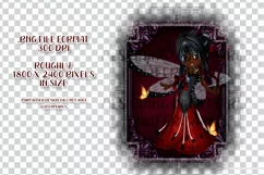 Little Gothic Ladybug Girl PNG Graphic Darker Skin Design Product Image 2
