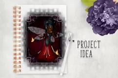 Little Gothic Ladybug Girl PNG Graphic Darker Skin Design Product Image 4