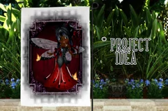 Little Gothic Ladybug Girl PNG Graphic Darker Skin Design Product Image 5