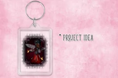 Little Gothic Ladybug Girl PNG Graphic Darker Skin Design Product Image 6
