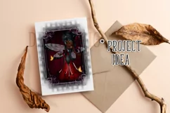 Little Gothic Ladybug Girl PNG Graphic Darker Skin Design Product Image 7