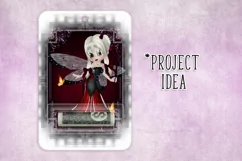 Little Gothic Ladybug Girl PNG Graphic Platinum Hair Design Product Image 5