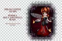 Little Gothic Ladybug Girl PNG Graphic Red Hair Design Product Image 2
