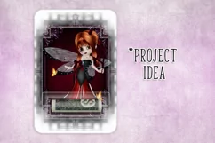 Little Gothic Ladybug Girl PNG Graphic Red Hair Design Product Image 6