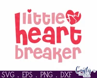 Kids Valentines Svg | Little Heart Breaker | Valentine Shirt Product Image 2