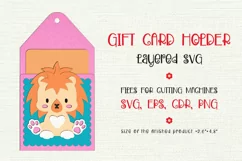 Little Lion Card holder. Birthday Gift Card Holder Template for cutting machines.  