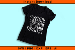 Little Llama Gives Mama Drama SVG Funny Mom Quote Design Product Image 3