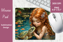 Little mermaid Sublimation PNG for Mouse Pad 3 Product Image 1