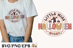 Little Miss Halloween Queen SVG t-shirt Design Product Image 1