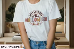 Little Miss Halloween Queen SVG t-shirt Design Product Image 2