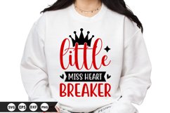 Little miss Heart Breaker - Valentine SVG Design Product Image 1