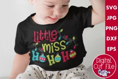 Little Miss Ho Ho Ho Kids Christmas Svg Design For Shirts Product Image 1