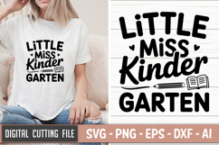 Little Miss Kinder garten SVG File | Back to School SVG Product Image 1