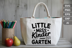 Little Miss Kinder garten SVG File | Back to School SVG Product Image 3