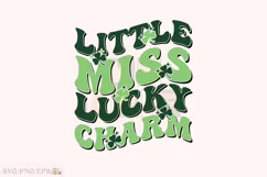 Little Miss Lucky Charm SVG St Patrick's T-shirt Design Product Image 1