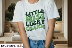 Little Miss Lucky Charm SVG St Patrick's T-shirt Design Product Image 3