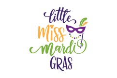 Little Miss Mardi Gras SVG Cut File Product Image 1