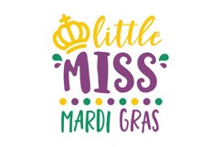 Little Miss Mardi Gras SVG Cut File Product Image 1