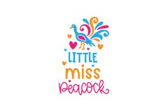 Little Miss Peacock SVG Cut File Product Image 1