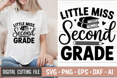 Little Miss Second Grade SVG File | Back to School SVG Product Image 1