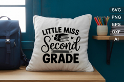 Little Miss Second Grade SVG File | Back to School SVG Product Image 2