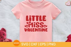Little Miss valentine, Baby valentine svg quote Product Image 2