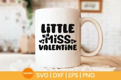 Little Miss valentine, Baby valentine svg quote Product Image 3