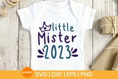 Little mister 2023 | Boys new year svg quote Product Image 1