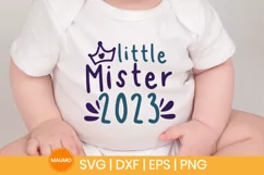 Little mister 2023 | Boys new year svg quote Product Image 3