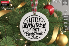 Little Mister First Christmas SVG | Christmas Round Sign SVG Product Image 3