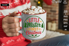 Little Mister First Christmas SVG | Christmas Round Sign SVG Product Image 5