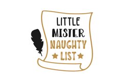 Little Mister Naughty List SVG Cut File Product Image 1