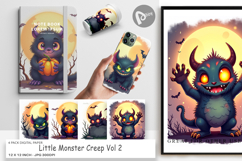 Digital Paper Halloween Monster Creep Product Image 1