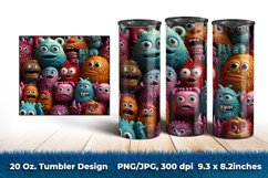 3 Little Monster Tumbler Wraps Product Image 4