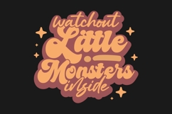 Little Monsters Retro Vintage Halloween T-shirt Design Product Image 1