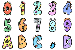Little Monsters ABC Cute Cartoon Hand-Drawn Kids PNG Letters Product Image 2